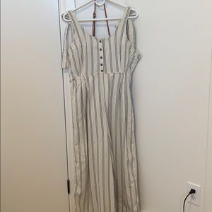 Free people stripes jumpsuit